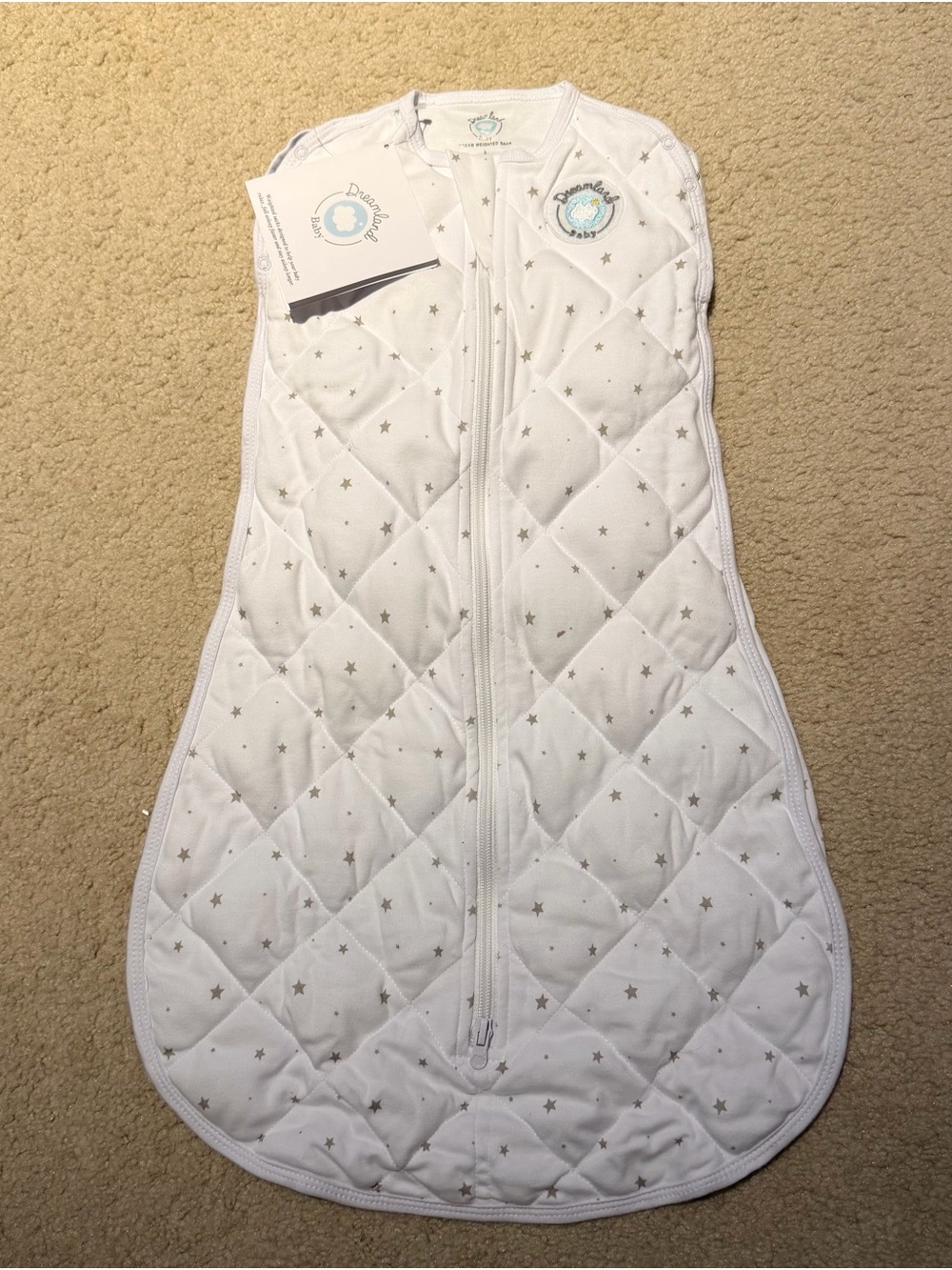 Dreamland Baby White Star Dream Weight Swaddle NWT Size Small 0-6m 8+ lbs